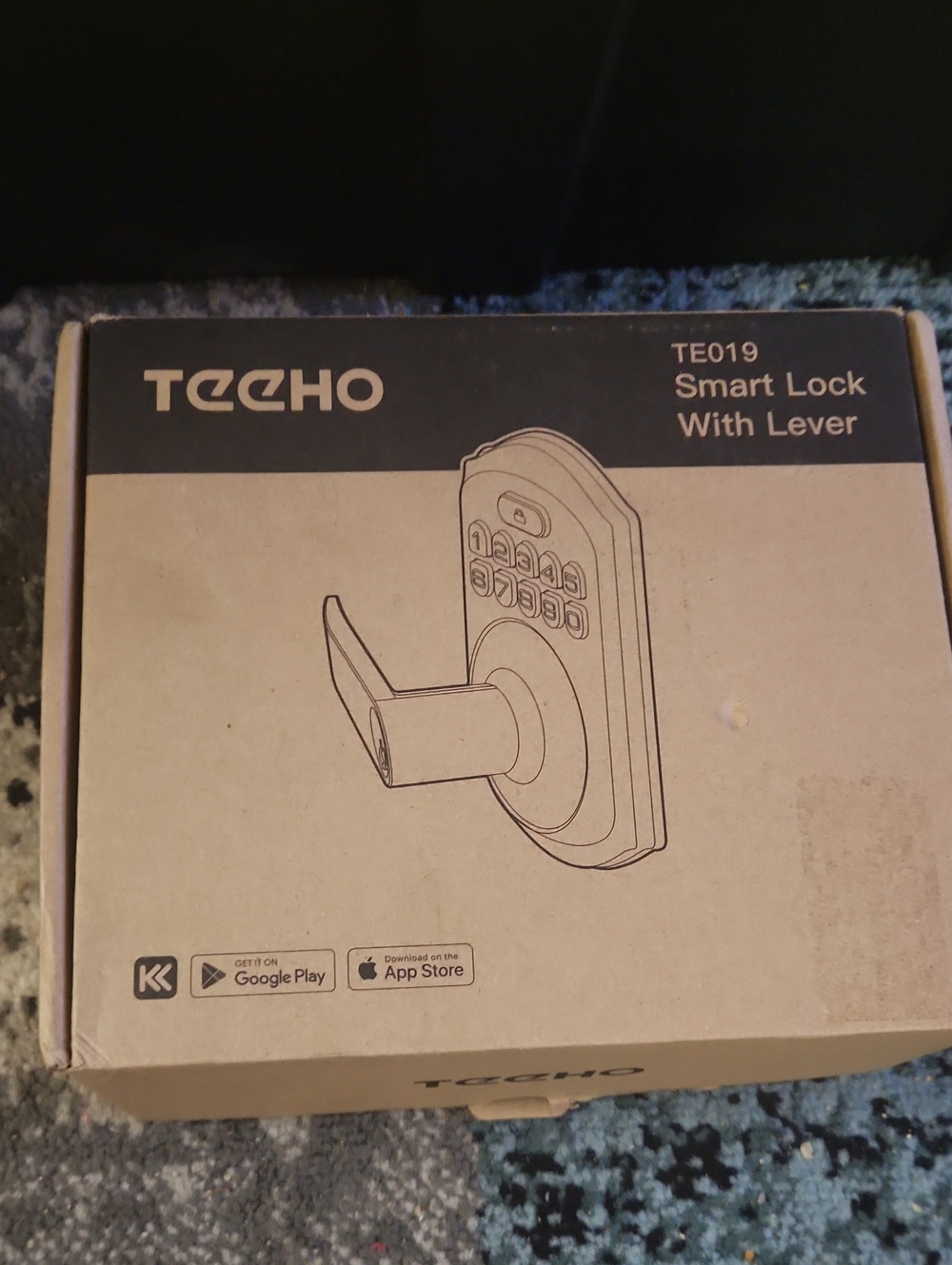 Teeho TE019 Smart Lock with Lever Keyless Entry Compatible With Mobile Phones